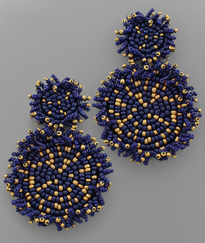 Beaded Double Disc Earrings