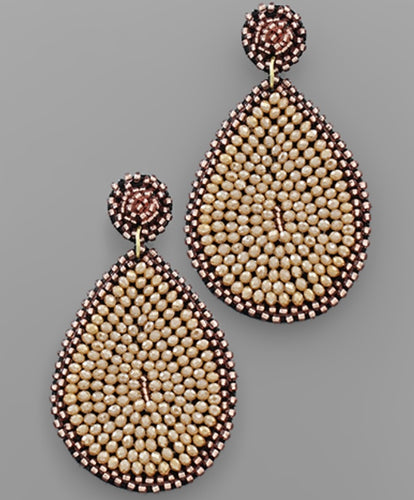 Glass Bead Teardrop Earrings