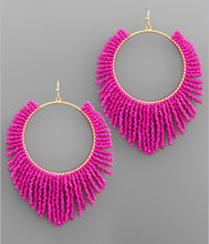 Bead Fringe Circle Earrings