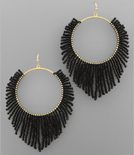 Bead Fringe Circle Earrings