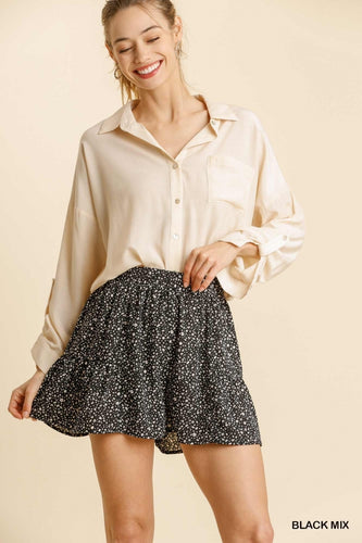Black animal print Shorts
