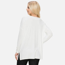 Off White V-Neck Long Sleeve Top